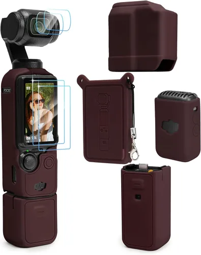 Vista 13 de Funda protectora para cámara DJI Osmo Pocket 3/Xtra Muse, funda de silicona suave con 2 protectores de pantalla y lente, accesorios de cuerpo