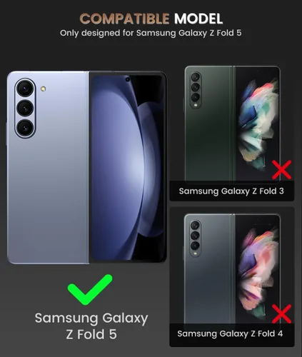 Vista 2 de Caka Funda para Galaxy Z Fold 5 (2023), [Clip resistente para cinturón] Funda con protector de pantalla integrado y soporte magnético y cubierta