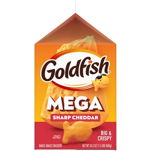 Vista 62 de Goldfish Galletas de queso cheddar, horneadas con grano entero, caja de 27.3 onzas