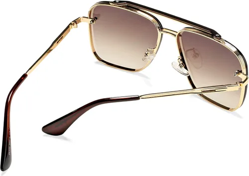 Vista 5 de Hycredi Tony Stark - Lentes de sol para hombres y mujeres, lentes de aviador cuadrados clásicos con protección UV