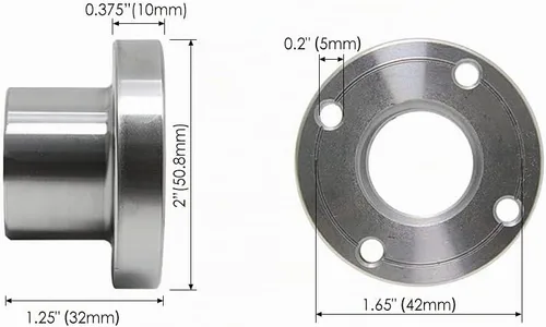 Vista 6 de Mandriles de 2" para torno de madera con placa frontal de acero, accesorios de carpintería con rosca de 1"-8TPI