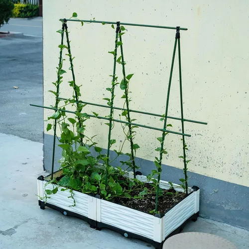 Vista 4 de Estacas de Jardín Garmeinea de 24 Pulgadas de Acero Recubierto de Plástico para Plantas Trepadoras en Crecimiento, Juego de 25