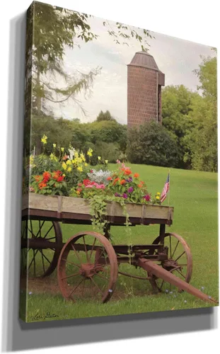 Vista 2 de Epic Graffiti 'Clayton Flower Wagon' por Lori Deiter, lienzo para pared, 12 x 16 pulgadas