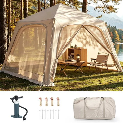 Vista 19 de Inflatable Tents for Camping, Blow Up Tent with Hand Pump, Easy Setup Inflatable Hot Tent with Stove Jack, Waterproof Oxford Air Glamping Tents for