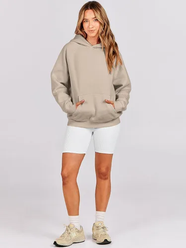 Vista 69 de ANRABESS - Sudaderas con capucha para mujer, sobre talla, de vellón de manga larga, modelo de 2024, para otoño