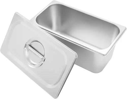 Vista 6 de Calentador de alimentos comercial, 6 sartenes de 1.77 galones/por encimera Bain Marie con tapa, temperatura ajustable (86-230℉), calentador