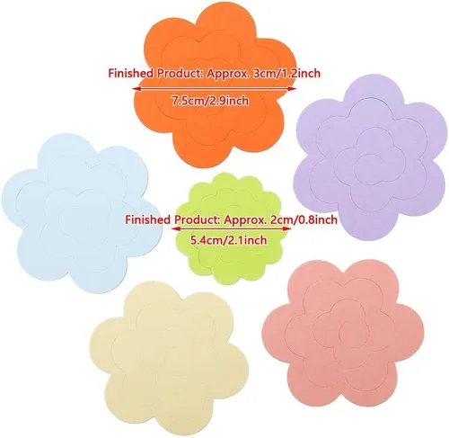 Vista 4 de Quilling Paper Blossom Paper Kit 20PCS Diseño de flores Colorido Kit de Quilling Papel Roseta Flor Quilling Paper (Color al azar)