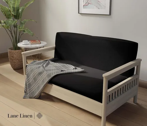 Vista 2 de LANE LINEN Fundas para futón de tamaño completo, fundas elásticas 100% algodón, funda de colchón de tamaño completo para sofá cama de futón, funda
