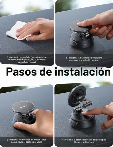 Vista 8 de JOYROOM Soporte de auto para iPhone, [Triplegable] MagSafe - Soporte de automóvil MagSafe para iPhone, [succión profesional + base de gel] soporte