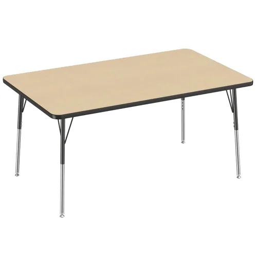Vista 194 de FDP - Mesa rectangular para actividades escolares y de oficina (24 x 36 pulgadas), patas estándar con deslizadores giratorios, altura ajustable