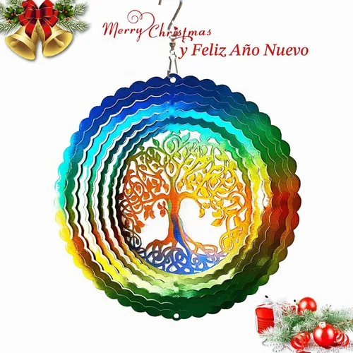 Vista 2 de FONMY - Molinillo de viento de acero inoxidable, regalo para decoración de jardín, interiores y exteriores, manualidades, adornos de 6 pulgadas Mds02