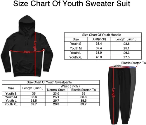 Vista 4 de Earlean Conjunto de sudadera con capucha y pantalones deportivos para jóvenes de 2 piezas