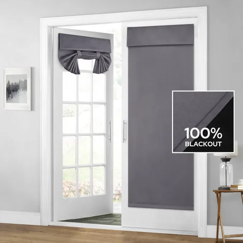 Vista 47 de HOMEIDEAS Cortinas 100% Opacas para Luces Laterales de Puerta Principal, Cubierta de Ventana de Puerta de Aula, Persianas de Privacidad