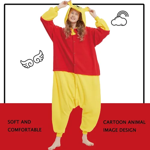 Vista 5 de SWEETXIN Pijama unisex para adultos y niños, para Halloween, Navidad, ropa de dormir, traje de cosplay para mujeres y hombres
