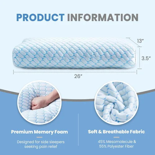 Vista 8 de puredown® Almohada de rodilla para dormir de lado, almohada de elevación de piernas para dormir de lado, almohada entre las piernas para alinear