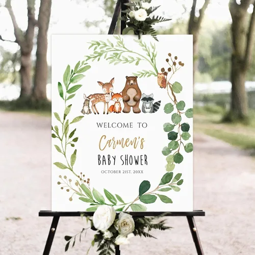 Vista 18 de Cartel de bienvenida personalizado para baby shower, cartel de bienvenida floral de niña, póster de bienvenida de rubor rosa Versión #1