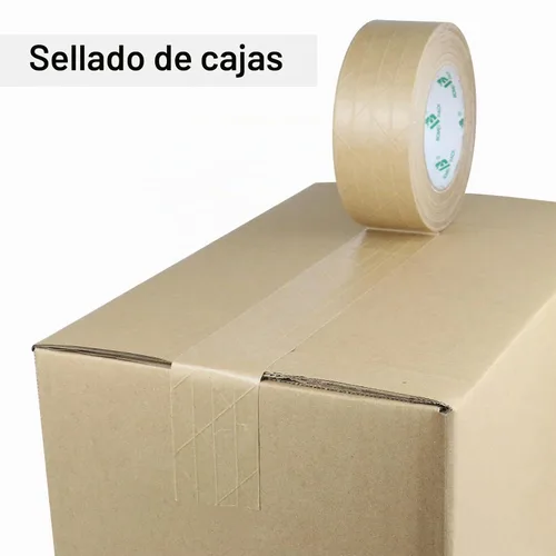 Vista 6 de BOMEI PACK Paquete de 2 cintas de papel kraft reforzadas, cinta de embalaje autoadhesiva de papel engomado, para embalaje resistente, envío, mudanza