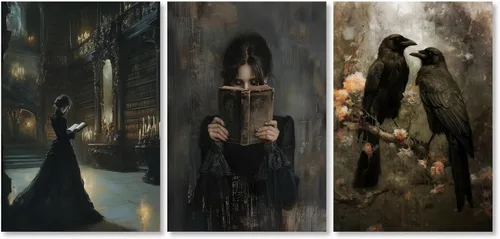 Vista 23 de RVETNGVM 3 piezas de arte de pared de niña negra, mujeres afroamericanas, cuadros abstractos de moda para niña, pinturas bohemias para sala