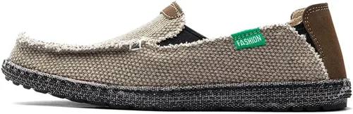 Vista 3 de Zapatos de lona sin cordones, antideslizantes, informales, planos, para exteriores, mocasines casuales para hombre de JAMONWU