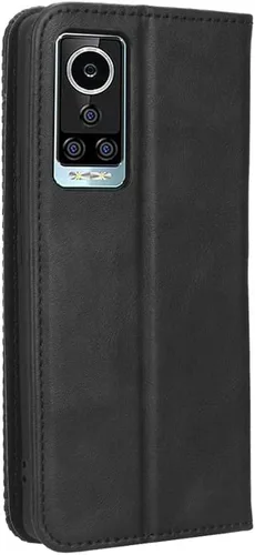 Vista 2 de Funda para BLU Bold N2, funda de piel sintética para BLU Bold N2, funda para BLU Bold N2 5G N0050UU Funda de piel sintética negra Negro