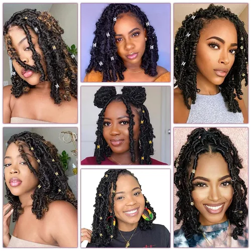 Vista 7 de NAISKA 50 piezas de joyería para rastas, anillos trenzados para el cabello, clips de temor, cerraduras de metal, joyería para trenzar el cabello