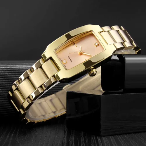 Vista 4 de VIGOROSO Reloj de pulsera cuadrado de lujo casual elegante reloj de pulsera de acero inoxidable impermeable analógico de cuarzo para mujer