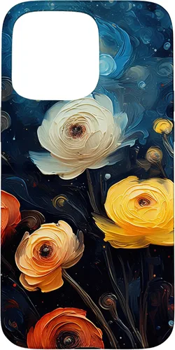 Vista 31 de Gorgeous Star Night Ranunculus Flowers Famous Painting Case for iPhone 17