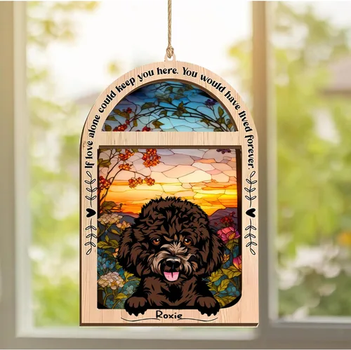Vista 70 de LOVELYPOD Adorno de Navidad personalizado de sabueso afgano, atrapasoles con nombre, regalos de pérdida de mascotas, regalos para amantes