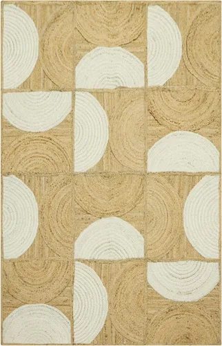 Vista 10 de Natural Jute Collection - Alfombra rectangular de 2 x 3 pies, alfombra de yute trenzada a cuadros multicolor de 0.27 pulgadas de grosor, ideal
