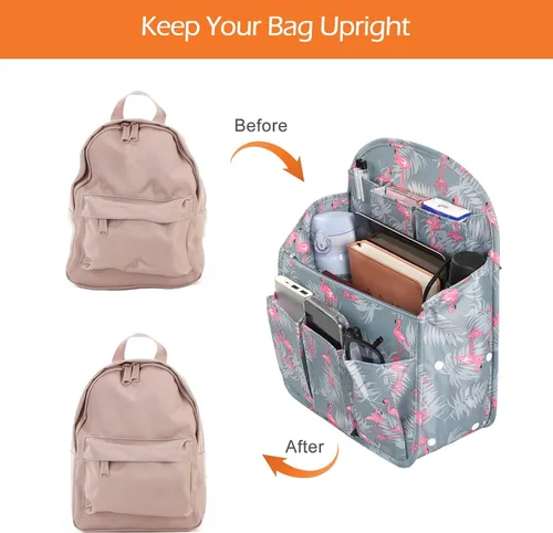 Vista 5 de Surblue Organizador de mochila con forro de inserción para colgar mochila de viaje y bolsillo de inserción, divisor de alta capacidad, organizador