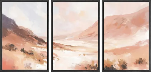 Vista 93 de SIGNWIN Lienzo enmarcado para pared, juego de arte abstracto de serenidad costera, ilustraciones abstractas junto al mar, arte moderno, decorativo