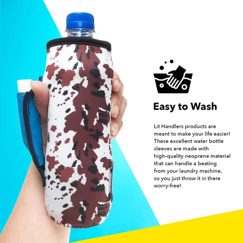 Vista 8 de Lit Handlers Funda de neopreno para botella de agua, soporte aislado para botella de agua de 16 a 24 onzas para caminar, correr y andar
