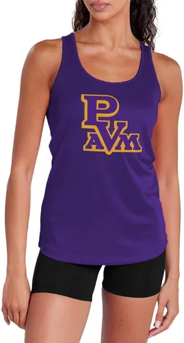 Vista 146 de Camiseta deportiva sin mangas oficial de NCAA Collegiate para mujer, con espalda cruzada, colección con logotipo primario