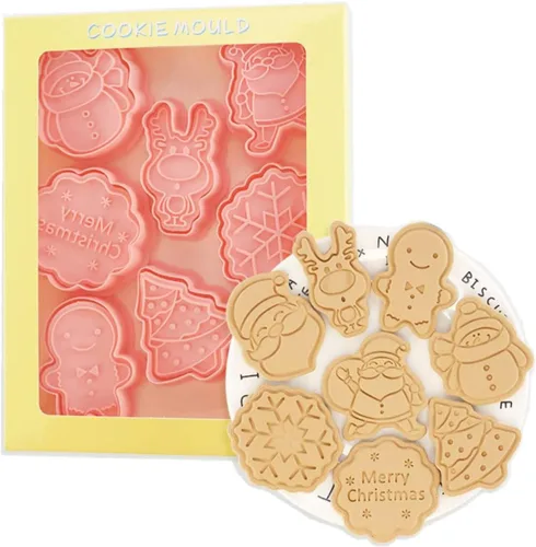 Vista 10 de Juego de 8 moldes de galletas de astronauta para hornear, moldes de galletas alienígenas, juego de moldes de galletas de meteoritos y herramientas