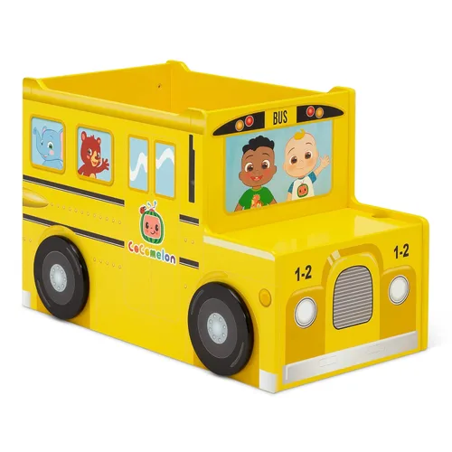 Vista 9 de Delta Children CoComelon - Caja de juguetes para autobús escolar, certificado Greenguard Gold