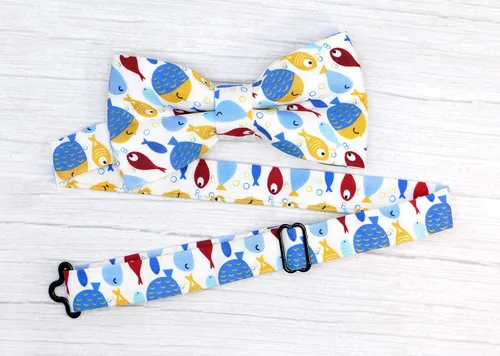 Vista 6 de OCIA Pajarita ajustable de algodón con diseño divertido para hombres y niños