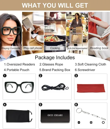 Vista 6 de OCCI CHIARI Gafas de lectura de moda para mujer y hombre