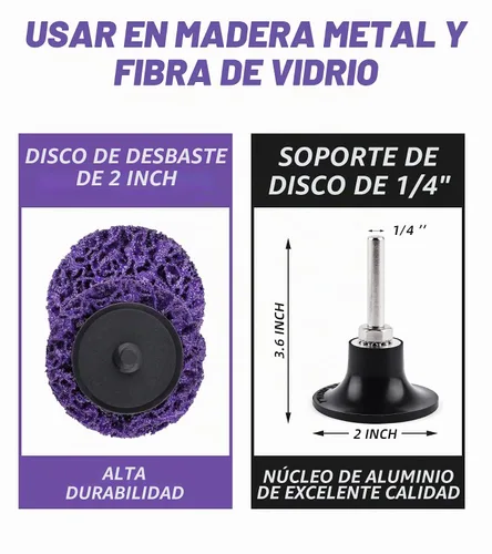Vista 2 de Paquete de 11 discos de cambio rápido de 2 pulgadas para tiras de taladro, limpia, rueda de eliminación de óxido