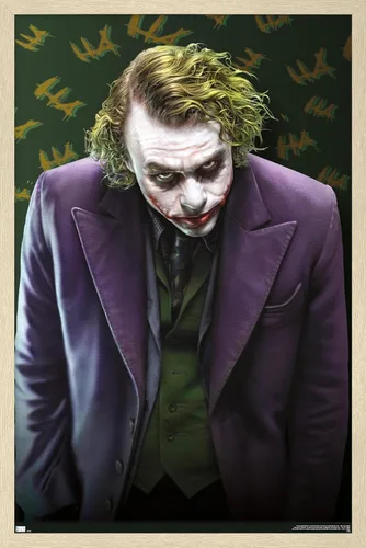 Vista 17 de Trends International DC Comics - Póster de pared The Joker - The Dark Knight, 14.725 x 22.375 pulgadas, versión enmarcada de madera de granero