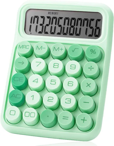 Vista 17 de Mr. Pen - Calculadora con interruptor mecánico, 12 dígitos, pantalla LCD grande, calculadora azul con botones grandes, suministros para el regreso