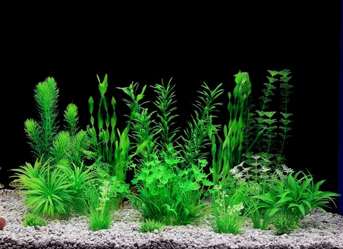 Vista 5 de MyLifeUNIT Plantas de acuario, paquete de 20 plantas artificiales para pecera para decoración de acuarios (verde)