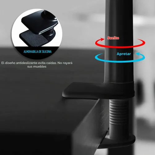 Vista 3 de Zuslab Soporte para teléfono celular para tableta, ajustable, universal, cuello de cisne, soporte perezoso, soporte de soporte, brazo flexible, Negro