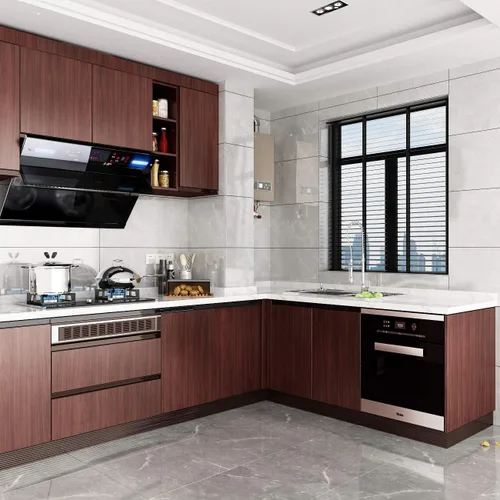 Vista 3 de Livelynine Papel tapiz de madera para despegar y pegar, papel de contacto de grano de madera impermeable para encimeras, escritorio, cocina Nuez