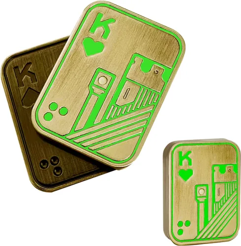 Vista 13 de Deslizador de Dedos, Tarjeta de Poker Metálica de 3 Capas, Clicker de Dedos, Juguetes para Dedos para Adultos, Alivian el Estrés, la Ansiedad