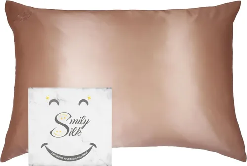 Vista 13 de Smily - Funda de almohada de seda 100% pura de morera 22Momme de grado 6A, refrescante y transpirable, juego de funda de almohada de seda