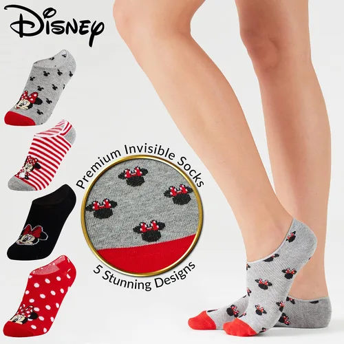 Vista 2 de Disney Calcetines tobilleros para mujeres y adolescentes que no se ven