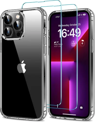 Vista 36 de HOOMIL Funda para iPhone 11 con 2 protectores de pantalla de vidrio templado, no amarillea, protección contra caídas, arañazos, transparente, parte