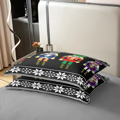 Vista 58 de Funda de edredón de árbol de Navidad 100% algodón natural, juego de ropa de cama de copos de nieve de Navidad para niños y niñas, funda de edredón