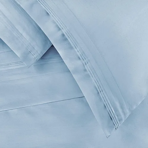 Vista 3 de BLUENILEMILLS Juego de ropa de cama ultrasuave de algodón egipcio de fibra larga, 650 hilos, lujoso, elegante, tejido de satén suave, 1 sábana