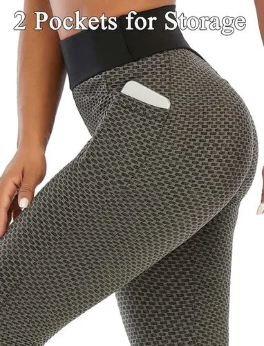 Vista 4 de JGS1996 - Leggings de yoga, de cintura alta con control de abdomen, adelgazante y con levantamiento de glúteos, para entrenamiento, correr